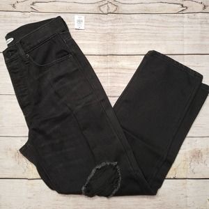 OLD NAVY distressed button fly black jeans 2p